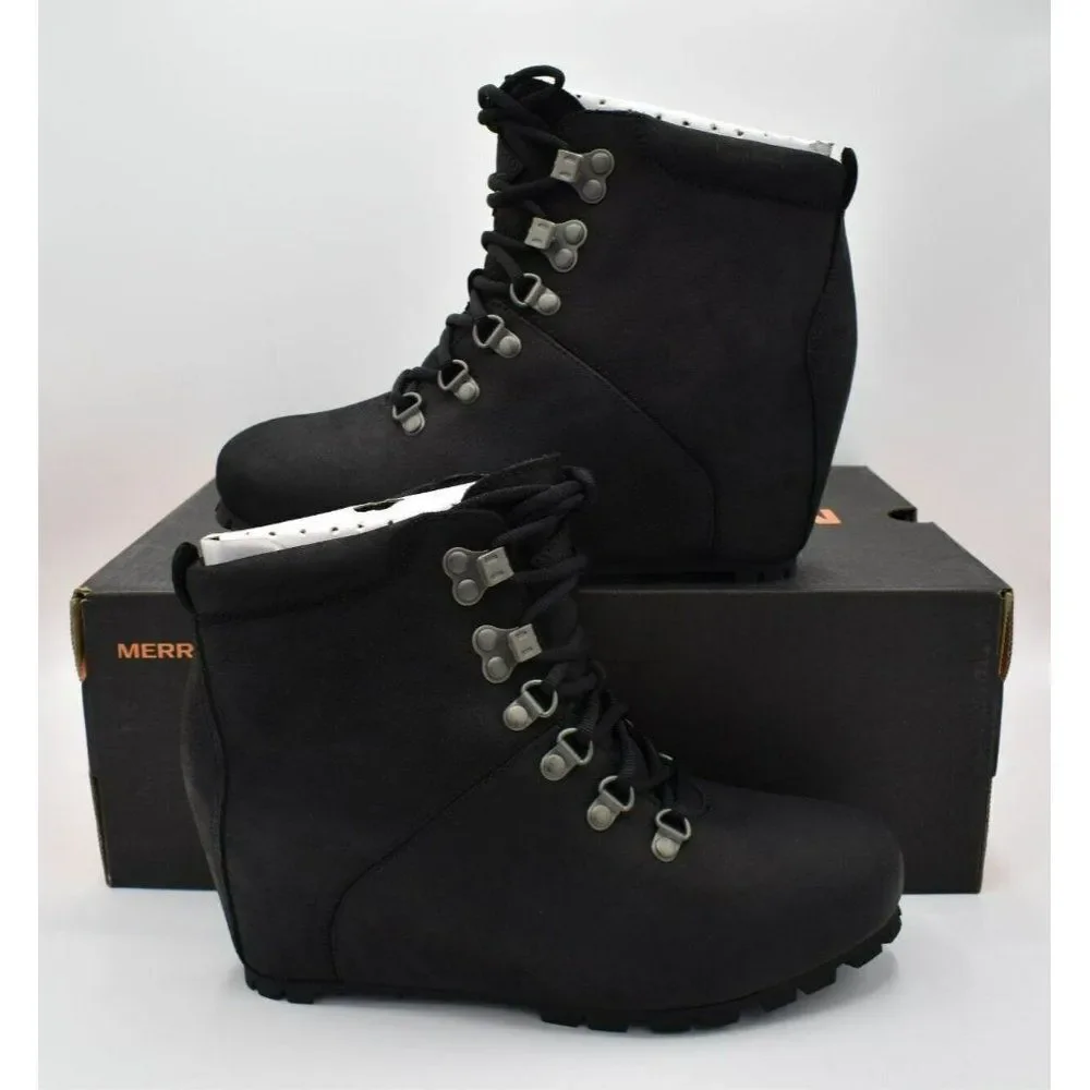 Merrell Womens‎ Size 7.5 Tremblant Wilderness Black Wedge Ankle Boots Shoes